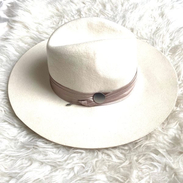 Banana Republic Cream Wool Wide Brim Hat- Size S M Online