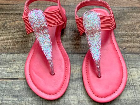 Dream Paris Hot Pink Glitter Sandals- Size 7 (Like New) For Cheap