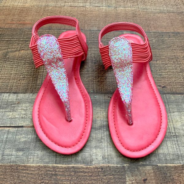 Dream Paris Hot Pink Glitter Sandals- Size 7 (Like New) For Cheap