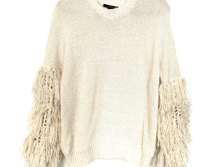 Forever 21 Cream Fringe Sleeve Wool Blend Sweater- Size S Online now