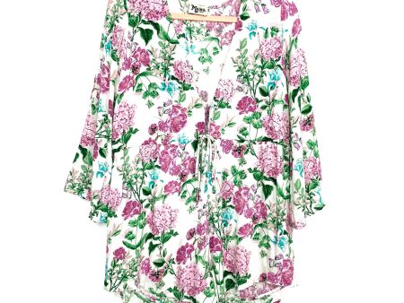 Show Me Your Mumu Floral Drawstring Waist and Keyhole Front Romper- Size S For Sale