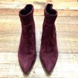 Sole Society Wine Upper Leather Textile Suede Booties- Size 8.5 Online