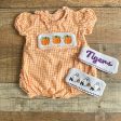 Smocked South Swap A Smock Orange Bubble Romper- Size 9 M Online Hot Sale