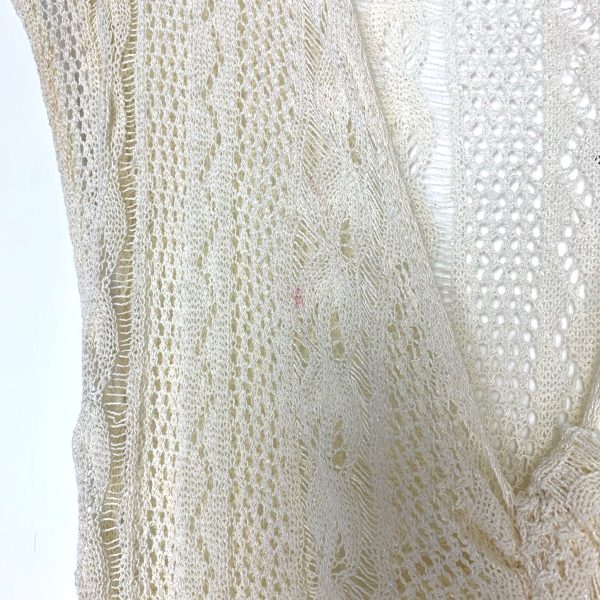 Zara Knit Cream Front Twist Sheer Dress- Size L (see notes) For Cheap