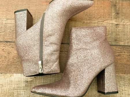 Public Desire Multicolor Glitter Side Zip Block Heel Booties- Size 7 Like New Online Sale