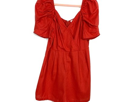 All in Favor Brick Surplice Front Snap Romper NWT- Size XL Online Hot Sale