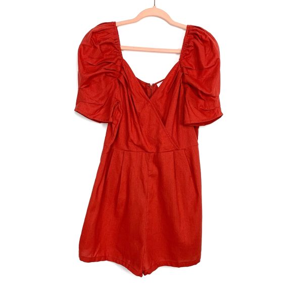 All in Favor Brick Surplice Front Snap Romper NWT- Size XL Online Hot Sale