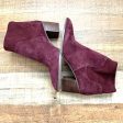 Sole Society Wine Upper Leather Textile Suede Booties- Size 8.5 Online