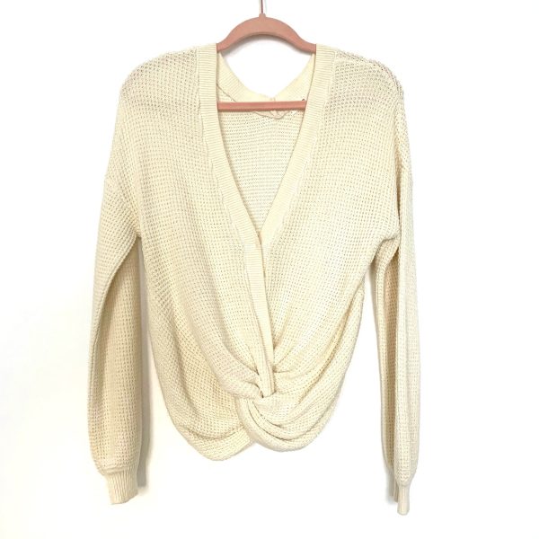 BP Ivory Front Twist Open Knit Sweater- Size XS Supply