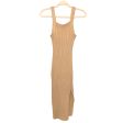 Abercrombie & Fitch Tan Ribbed Tank Top Front Slit Midi Form Fitting Dress- Size XS Online Sale