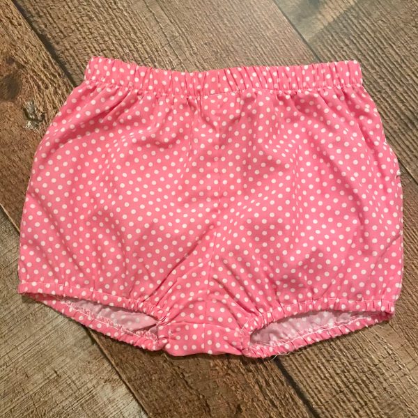 No Brand Pink and White Polka Dot Back Flower Detail Bloomers- Size 12M Online Hot Sale