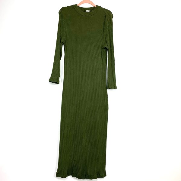 A New Day Olive Ribbed Dress- Size L (see notes) Hot on Sale