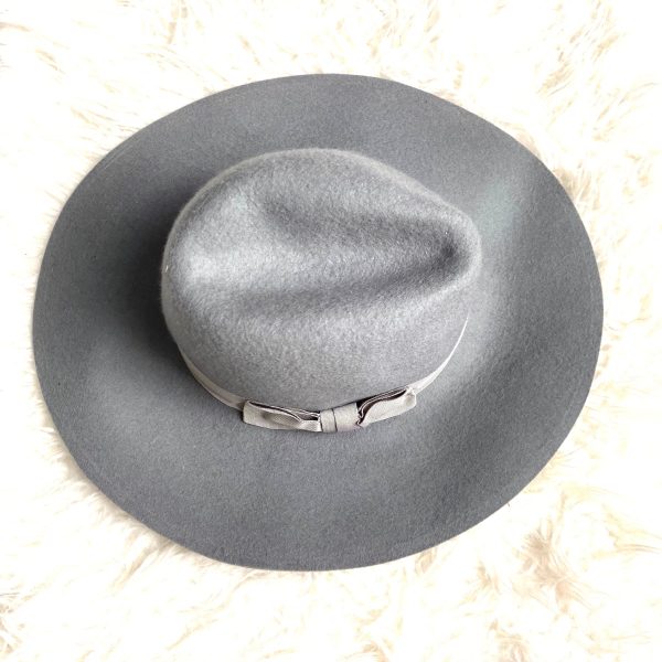 Something Special Grey Wool Felt Wide Brim Hat Discount