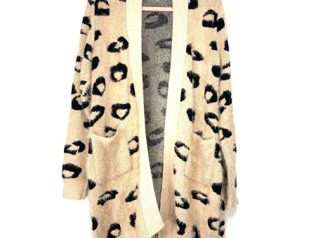 Amaryllis Animal Print Fuzzy Cardigan- Size L XL For Discount