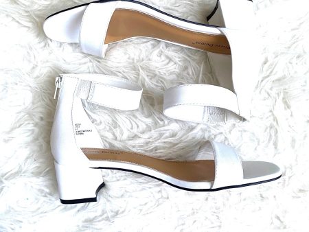 Pierre Dumas White Strap Open Toe Heels- Size 10 Cheap