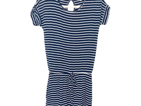 7th Roy Black White Stripe Elastic Tie Waistband Romper- Size S For Cheap