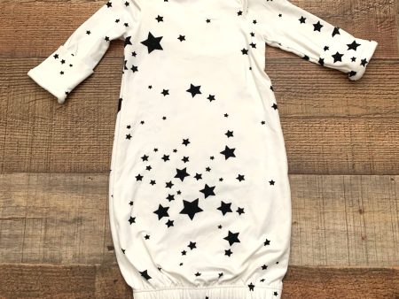 Mason Grey Mini Star Print Elastic Gown with Mittens- Size 0-3M Discount