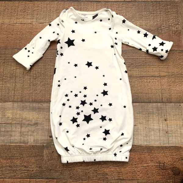 Mason Grey Mini Star Print Elastic Gown with Mittens- Size 0-3M Discount