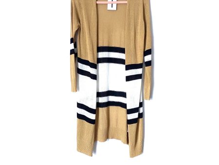 Doe & Rae Tan Striped Long Open Cardigan NWT- Size S (Jana) sold out online Discount