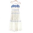 Foxiedox White Blue Halina Lace Bow Tied Strap Midi Dress NWT- Size S Cheap