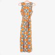 Crown & Ivory Orange White Blue Pineapple Belted Midi Dress- Size S Online Sale