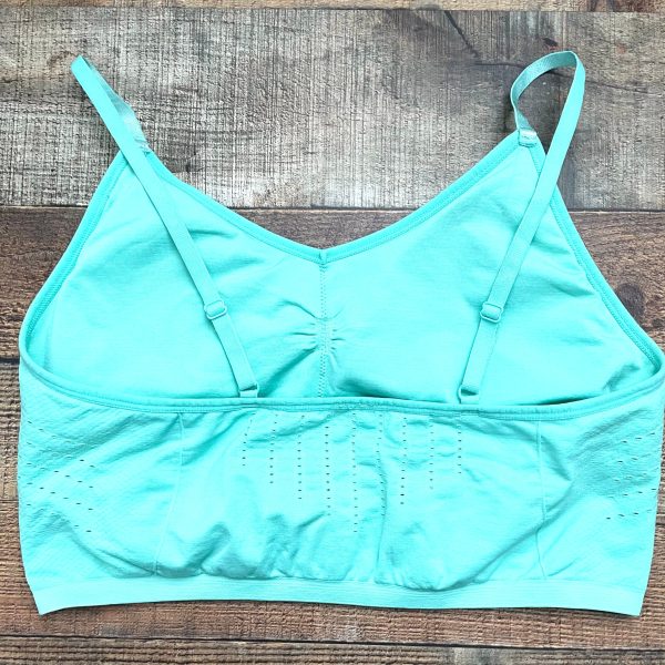 No Brand Mint Green Padded Perforated Back Bra- Size ~L XL (See Notes) For Sale