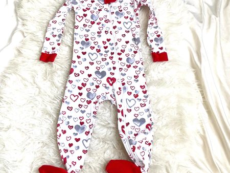 Burt s Bees Baby Heart Zipper Footie Pajamas- Size 18 M (Julie) on Sale