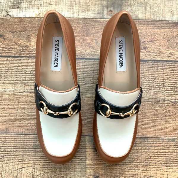 Steve Madden Cognac White Black Platform Loafers- Size 7 (See Notes) Supply