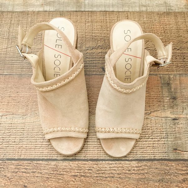 Sole Society Nude Sling Back Shoes- Size 7 Online now