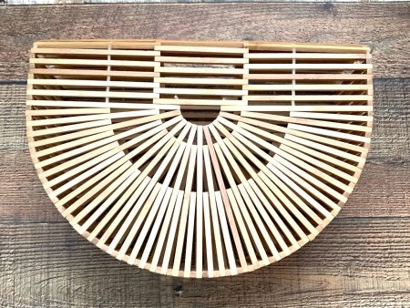 No Brand Bamboo Wooden Basket Handle Handbag Supply