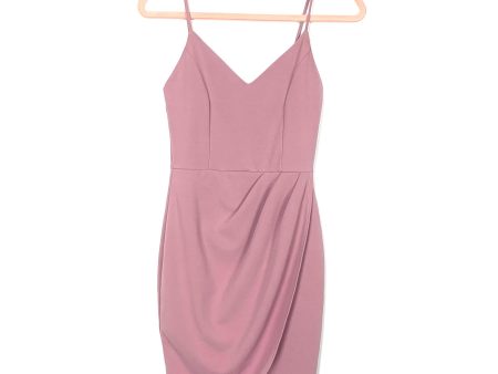 Lulus Mauve Fitted Faux Wrap Front Dress- Size S For Discount