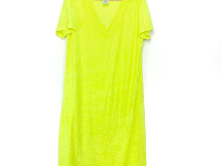 Becca Neon Yellow V-Neck Midi T-Shirt Dress- Size M L (sold out online) Fashion