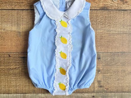 The Bella Bean Blue Lemon Romper- Size 6M(see notes) Online now