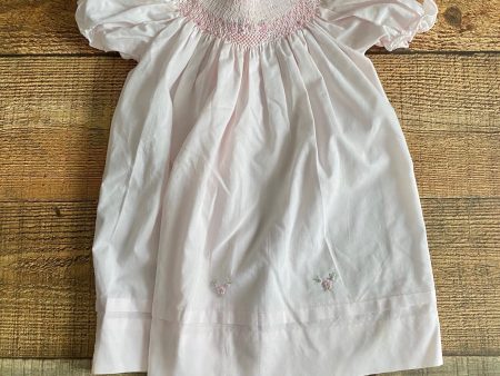 Little Diamonds Pink Smocked Floral Dress- 6M Online now