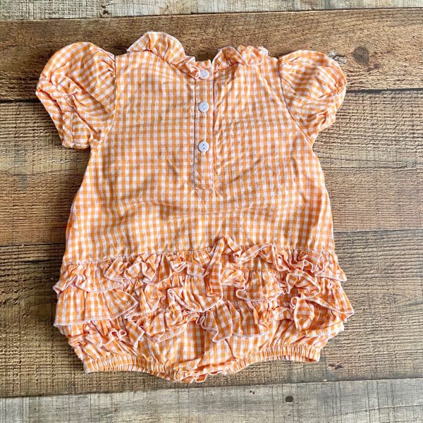 Smocked South Swap A Smock Orange Bubble Romper- Size 9 M Online Hot Sale