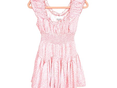 Skylar + Madison Pink and White Smocked Waist Romper- Size M (looks like a dress!) Cheap