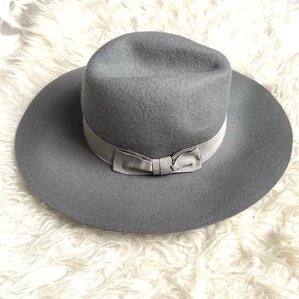 Something Special Grey Wool Felt Wide Brim Hat Discount