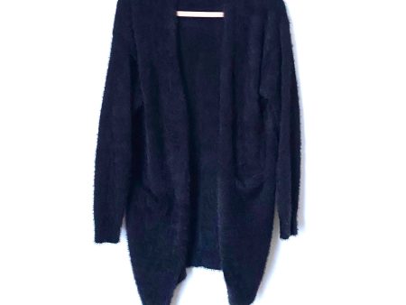 No Brand Black Fuzzy Front Pocket Cardigan- Size S (Jana) Online now