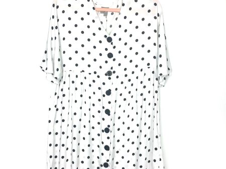 ASOS White and Black Polka Dot Button Up Dress- Size 0 (see notes) Supply