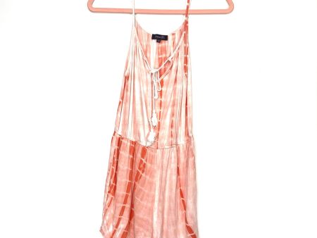 Amaryllis Pink Tie-Dye Front Tie Romper- Size XS For Discount