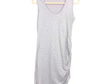 Wasabi + Mint Light Grey Heathered Side Ruched Dress- Size S Online now